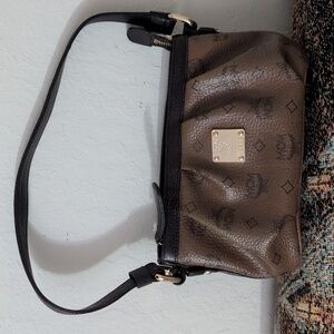 MCM Vintage Visetos Leather Pochette Chocolate/Brown Mini Bag In Great Shape!